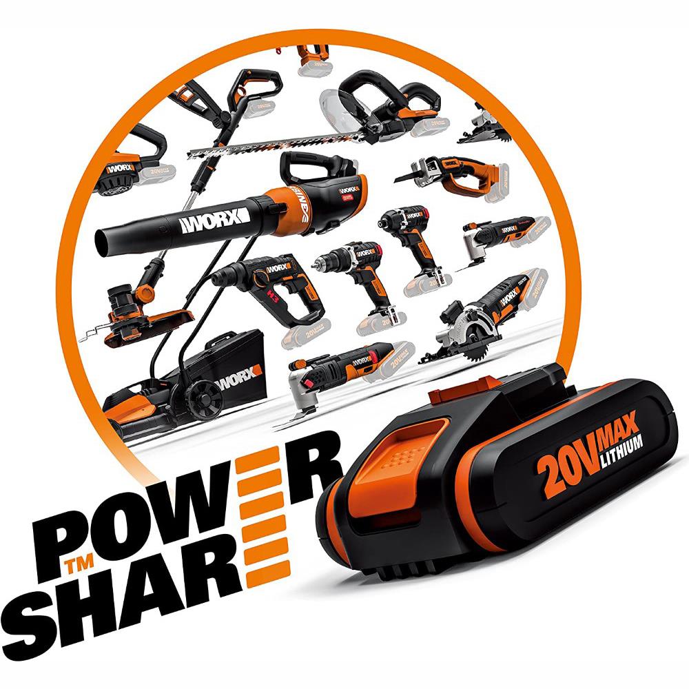 WORX WX354.4SET 20Volt/4.0Ah Li-ion Çift Akülü Kömürsüz Profesyonel Şarjlı Darbeli Matkap + DA01903 201 Parça Delme/Vidalama Uç Seti