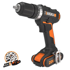 WORX WX370.1 20Volt/2.0Ah. Li - ion Çift Akülü Profesyonel Şarjlı Darbeli Matkap - Onivias