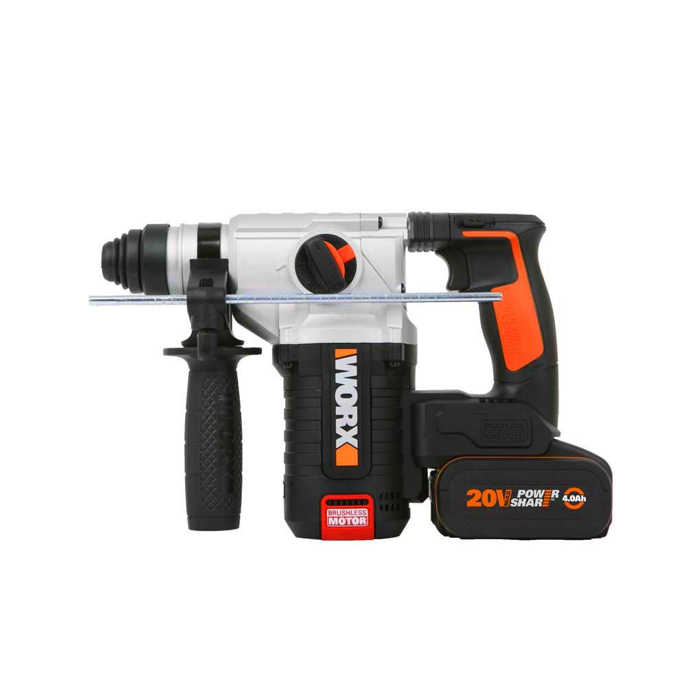WORX WX380 20Volt 4.0Ah. 2.2J Li - ion Çift Akülü Şarjlı Profesyonel SDS - Plus Pnömatik Kırıcı/Delici - Onivias