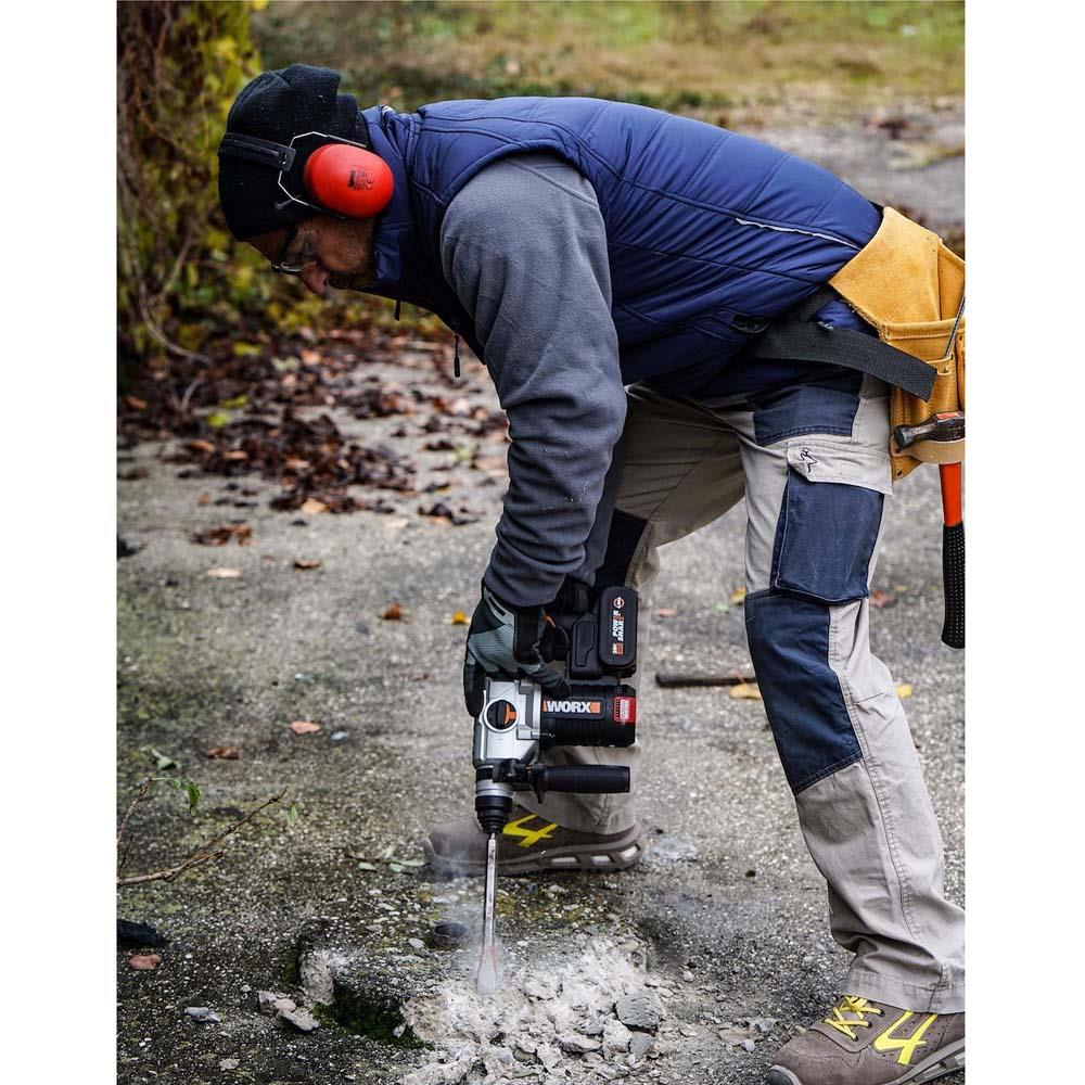 WORX WX380.9 20Volt 2.2J Profesyonel SDS - Plus Pnömatik Kırıcı/Delici (Akü Dahil Değildir) - Onivias