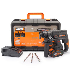 WORX WX381 20Volt 4.0Ah. 2J Li - ion Tek Akülü Profesyonel SDS - Plus Pnömatik Kırıcı/Delici + 3 Parça Delme Ucu - Onivias