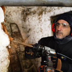 WORX WX381 20Volt 4.0Ah. 2J Li - ion Tek Akülü Profesyonel SDS - Plus Pnömatik Kırıcı/Delici + 3 Parça Delme Ucu - Onivias