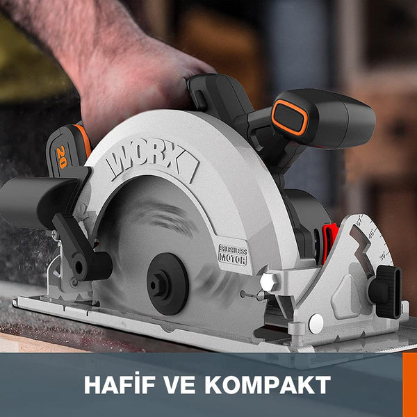 WORX WX520 20Volt 4.0Ah. Li - ion Kömürsüz Profesyonel Daire Testere - Onivias