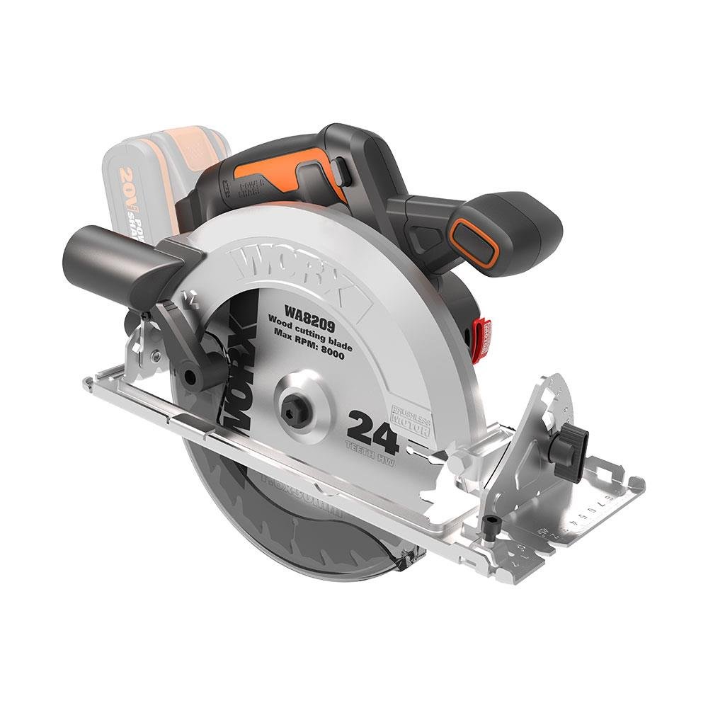 WORX WX520.9 20Volt 190mm Kömürsüz Profesyonel Şarjlı Daire Testere (Akü Dahil Değildir) - Onivias