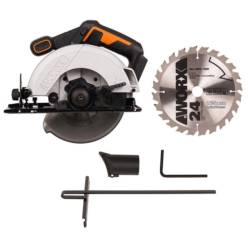 WORX WX526.9 20Volt 165mm Profesyonel Şarjlı Daire Testere (Akü Dahil Değildir)