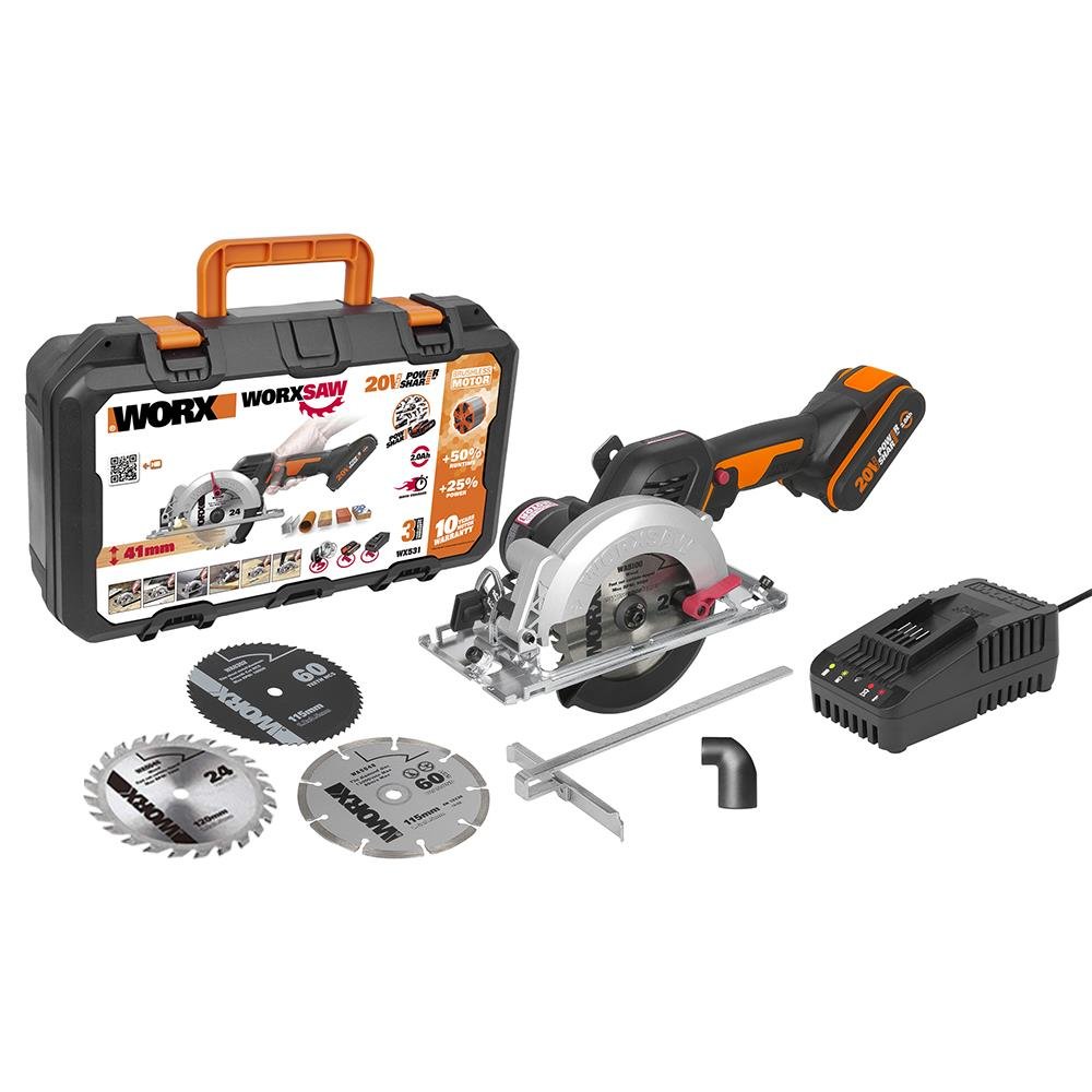 WORX WX531 20Volt 2.0Ah. Li - ion 120mm Kömürsüz Profesyonel Çok Amaçlı Daire Testere - Onivias