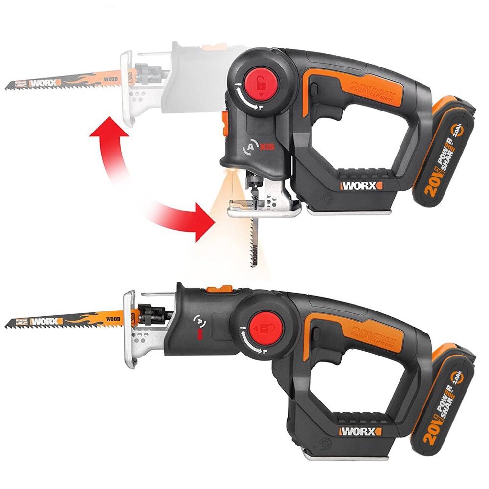 WORX WX550 20Volt 2.0Ah. Li - ion Profesyonel Dekupaj ve Tilki Kuyruğu Testere - Onivias