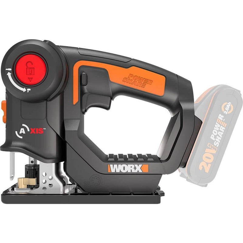 WORX WX550.9 20Volt Peşəkar Yapboz və Pistonlu Mişar (Batareya Daxil deyil) 