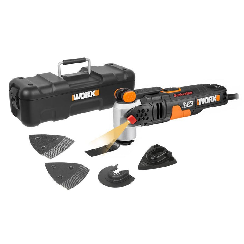 WORX WX681 450Watt Tənzimlənən Sürətli Professional Çox Məqsədli Kəsmə, Qırma və Zımpara + 39 Aksesuar