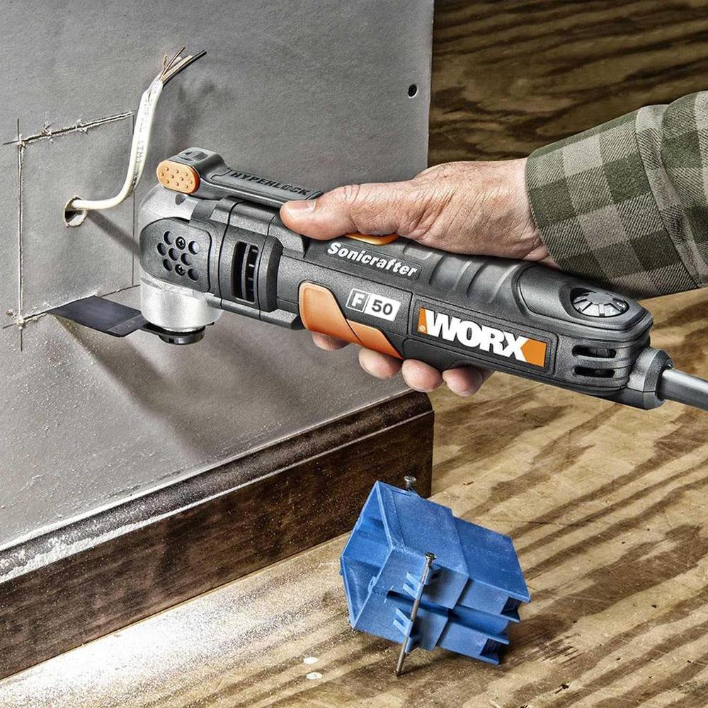 WORX WX681 450Watt Profesyonel Çok Amaçlı Devir Ayarlı Kesme Raspalama ve Zımpara + 39 Adet Aksesuar - Onivias