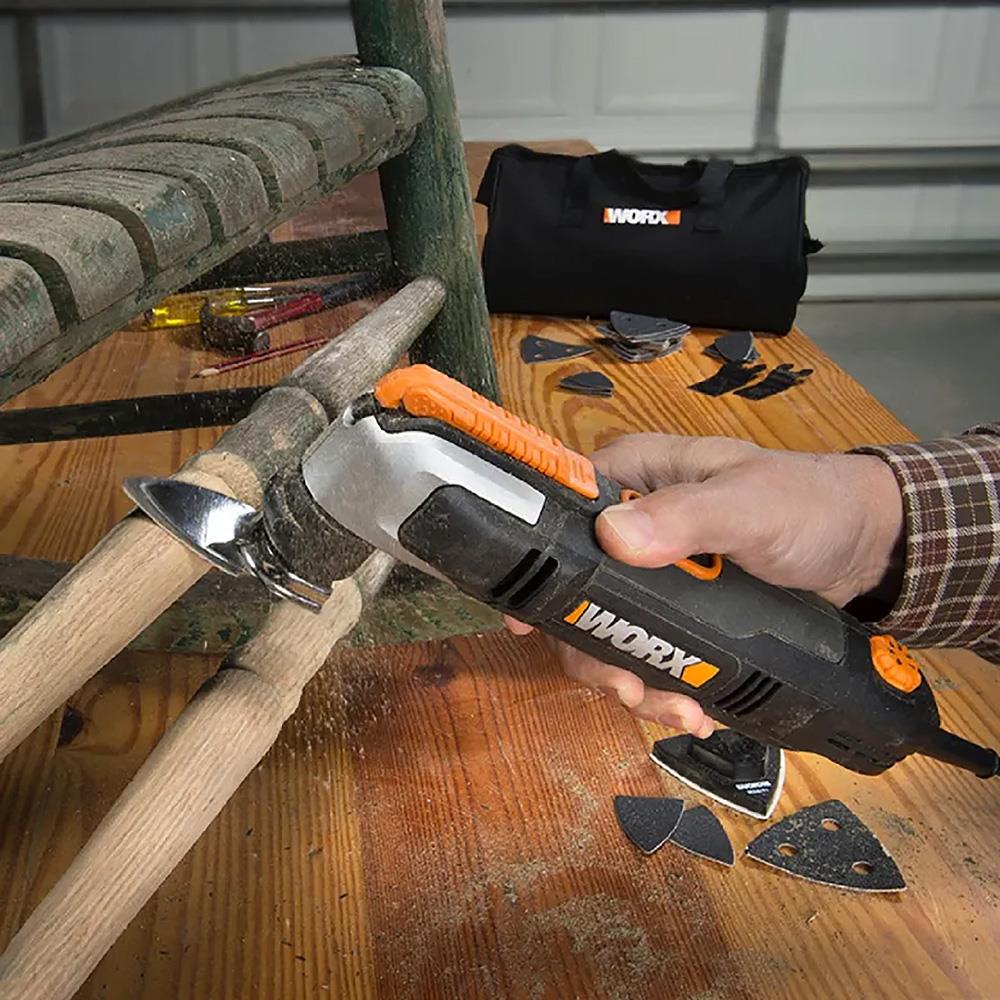 WORX WX686 250Watt Profesyonel Çok Amaçlı Devir Ayarlı Kesme Raspalama ve Zımpara + 19 Adet Aksesuar - Onivias
