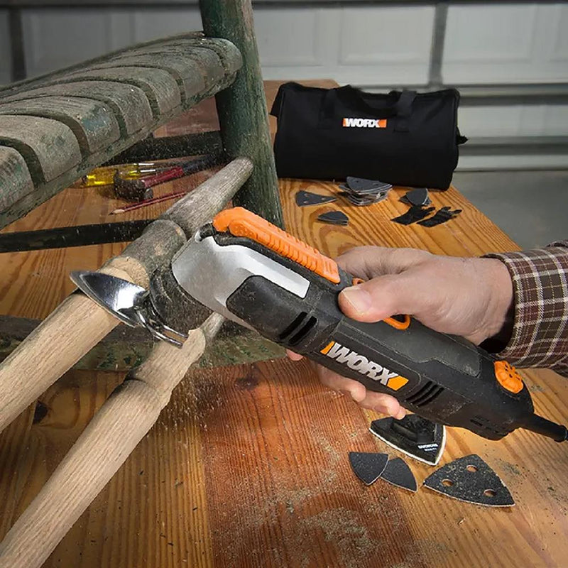 WORX WX686 250Watt Tənzimlənən Sürətli Çox Məqsədli Professional Çox Məqsədli Kəsmə, Qırma və Zımpara + 19 Aksesuar 