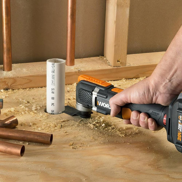 WORX WX696 20Volt 2.0Ah. Li - ion Profesyonel Çok Amaçlı Devir Ayarlı Şarjlı Kesme, Raspalama ve Zımpara - Onivias