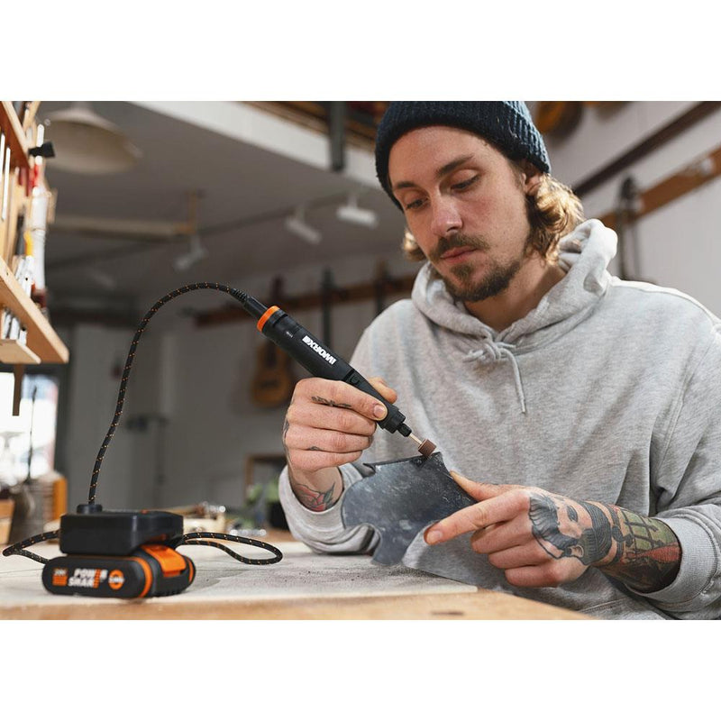 WORX WX739 MAKERX 20Volt 2.0Ah. Professional Qələm Tipi Sürətli Tənzimlənən Oyma Dəsti + 34 Parça Aksesuarlar