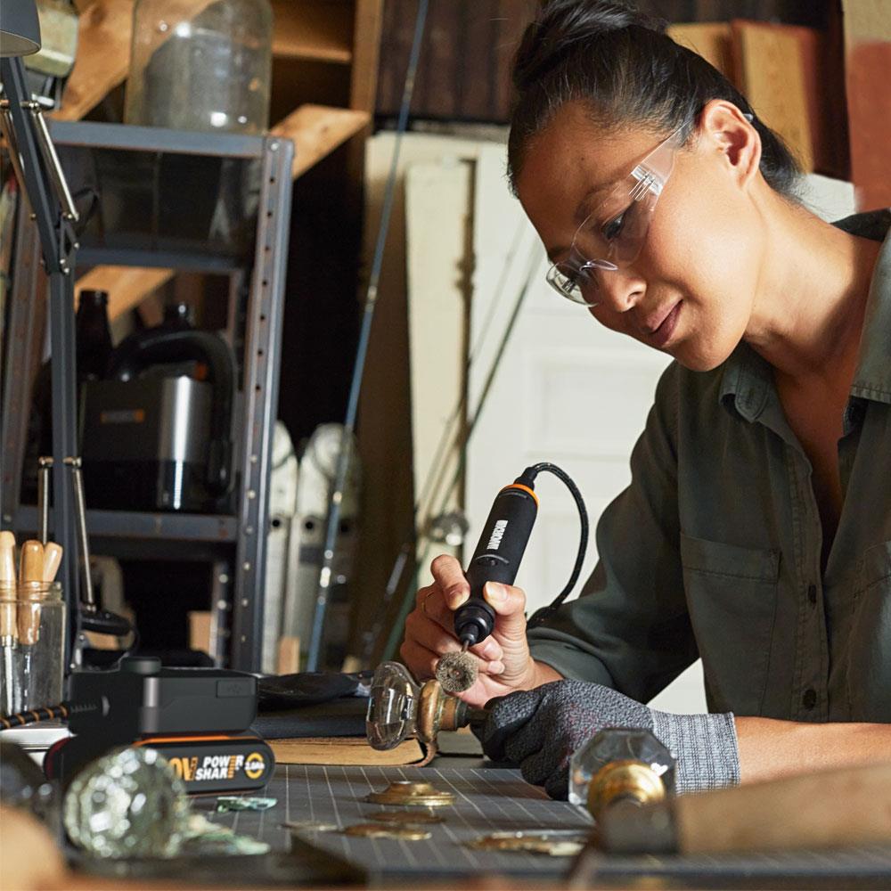 WORX WX739 MAKERX 20Volt 2.0Ah. Kömürsüz Profesyonel Kalem Tipi Devir Ayarlı Gravür Seti + 34 Parça aksesuar - Onivias