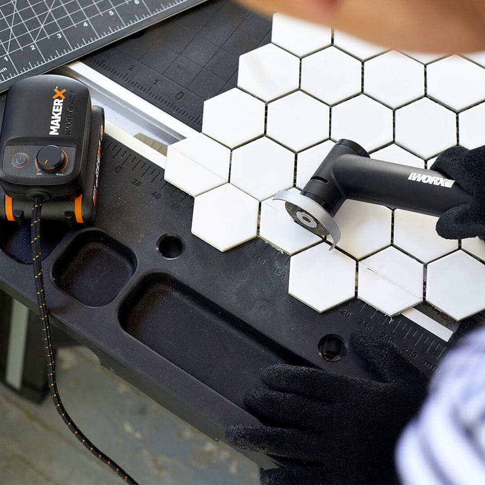 WORX WX741.9 MAKERX 20Volt Kömürsüz Profesyonel 50mm Avuç Taşlama + 3 Aksesuar (Akü Dahil Değildir) - Onivias