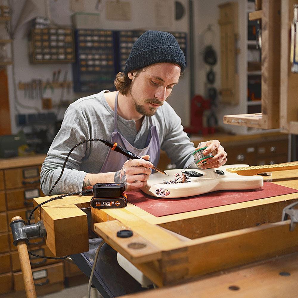 WORX WX744.9 MAKERX 20Volt Profesyonel Dijital Lehim Tabancası + 12 Aksesuar (Akü Dahil Değildir) - Onivias