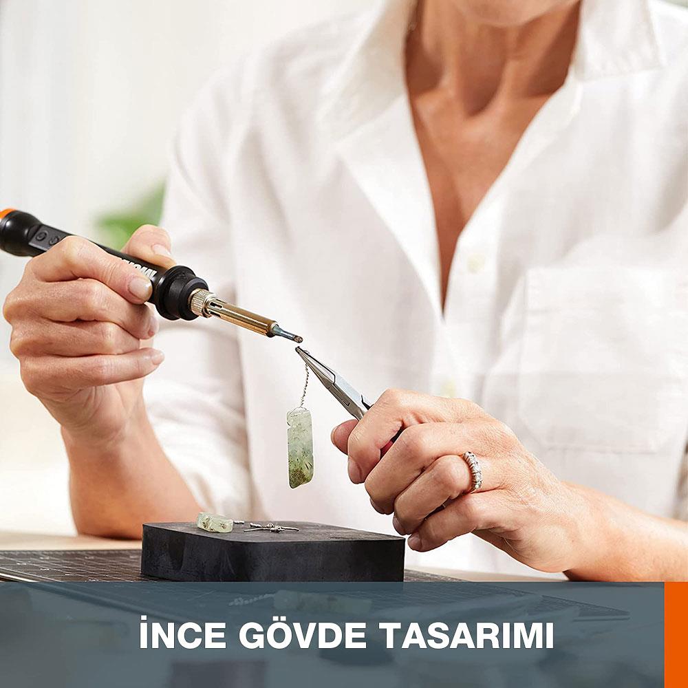 WORX WX744.9 MAKERX 20Volt Profesyonel Dijital Lehim Tabancası + 12 Aksesuar (Akü Dahil Değildir) - Onivias