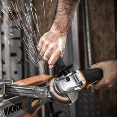 WORX WX803 20Volt 2.0/4.0 Ah. Li - ion Çift Akülü 125mm Profesyonel Şarjlı Avuç Taşlama - Onivias