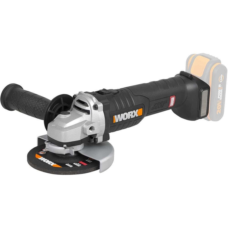 WORX WX812.9 20Volt 125mm Fırçasız Professional Bucaq Taşıyıcı (Batareya Daxil deyil) 