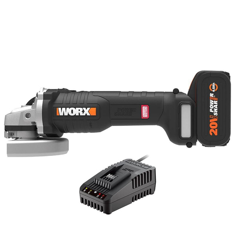 WORX WX812.9C 20Volt 2.0Ah. 125 mm Fırçasız Peşəkar Tək Batareyalı Təkrar Doldurulan Bucaq Taşıyıcı