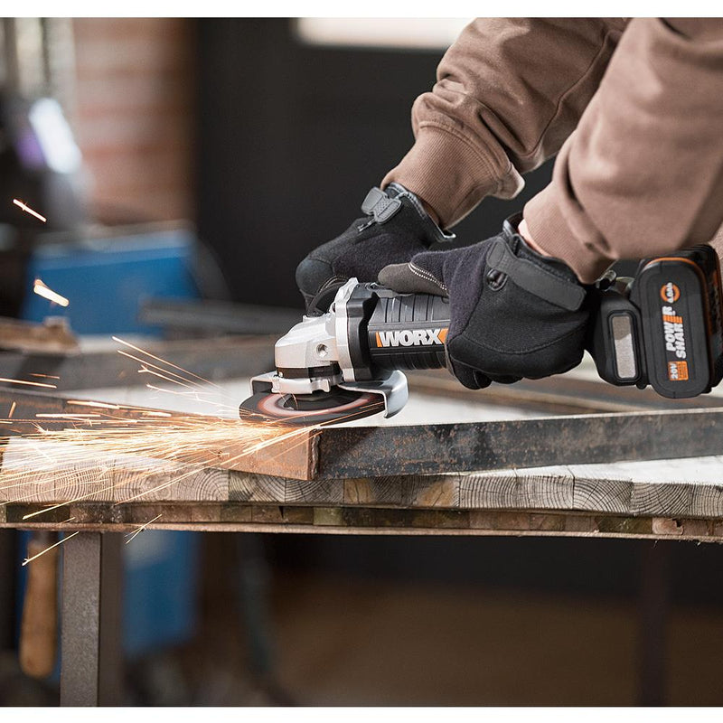 WORX WX812.9C 20Volt 2.0Ah. 125 mm Fırçasız Peşəkar Tək Batareyalı Təkrar Doldurulan Bucaq Taşıyıcı