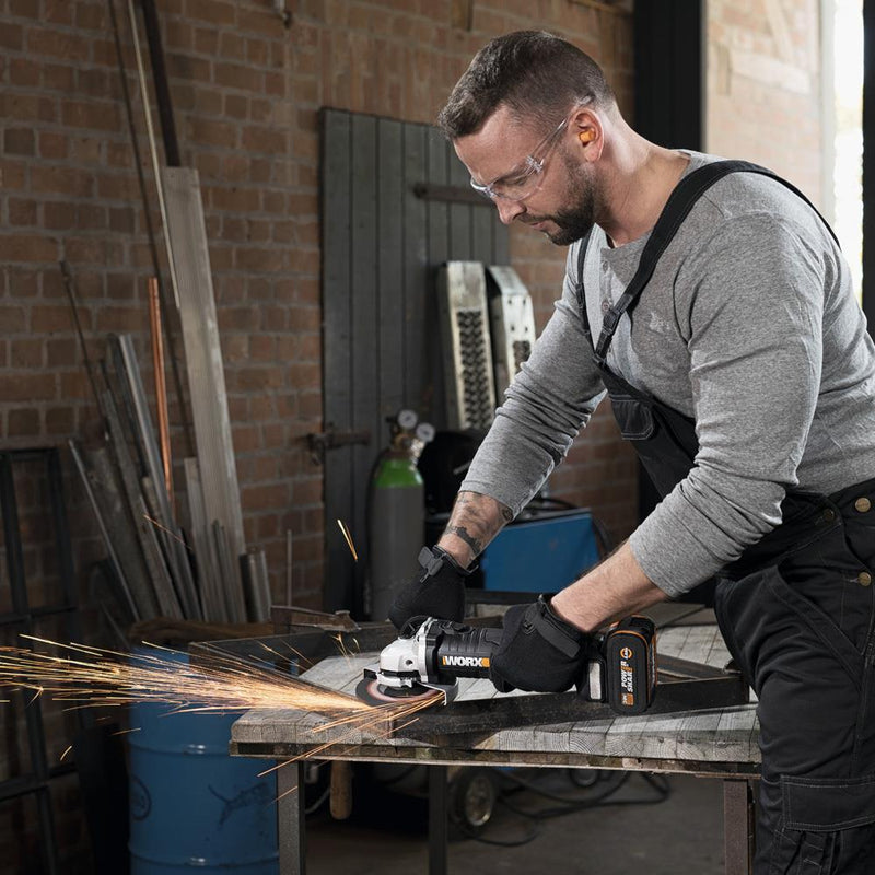 WORX WX812.9C 20Volt 2.0Ah. 125 mm Fırçasız Peşəkar Tək Batareyalı Təkrar Doldurulan Bucaq Taşıyıcı