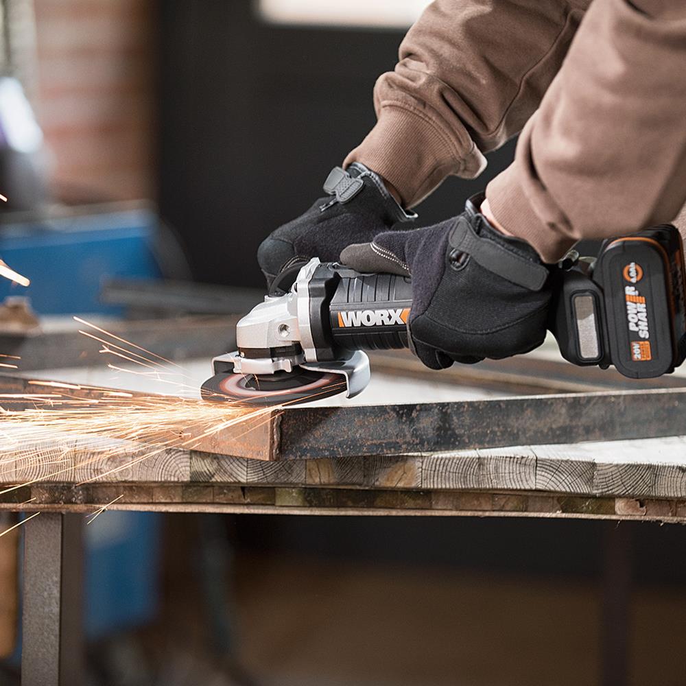 WORX WX813 20Volt 4.0Ah. Li - ion Tek Akülü 115mm Kömürsüz Profesyonel Şarjlı Avuç Taşlama - Onivias