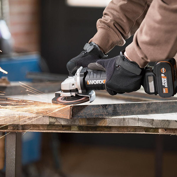 WORX WX813 20Volt 4.0Ah. Li - ion Tek Akülü 115mm Kömürsüz Profesyonel Şarjlı Avuç Taşlama - Onivias