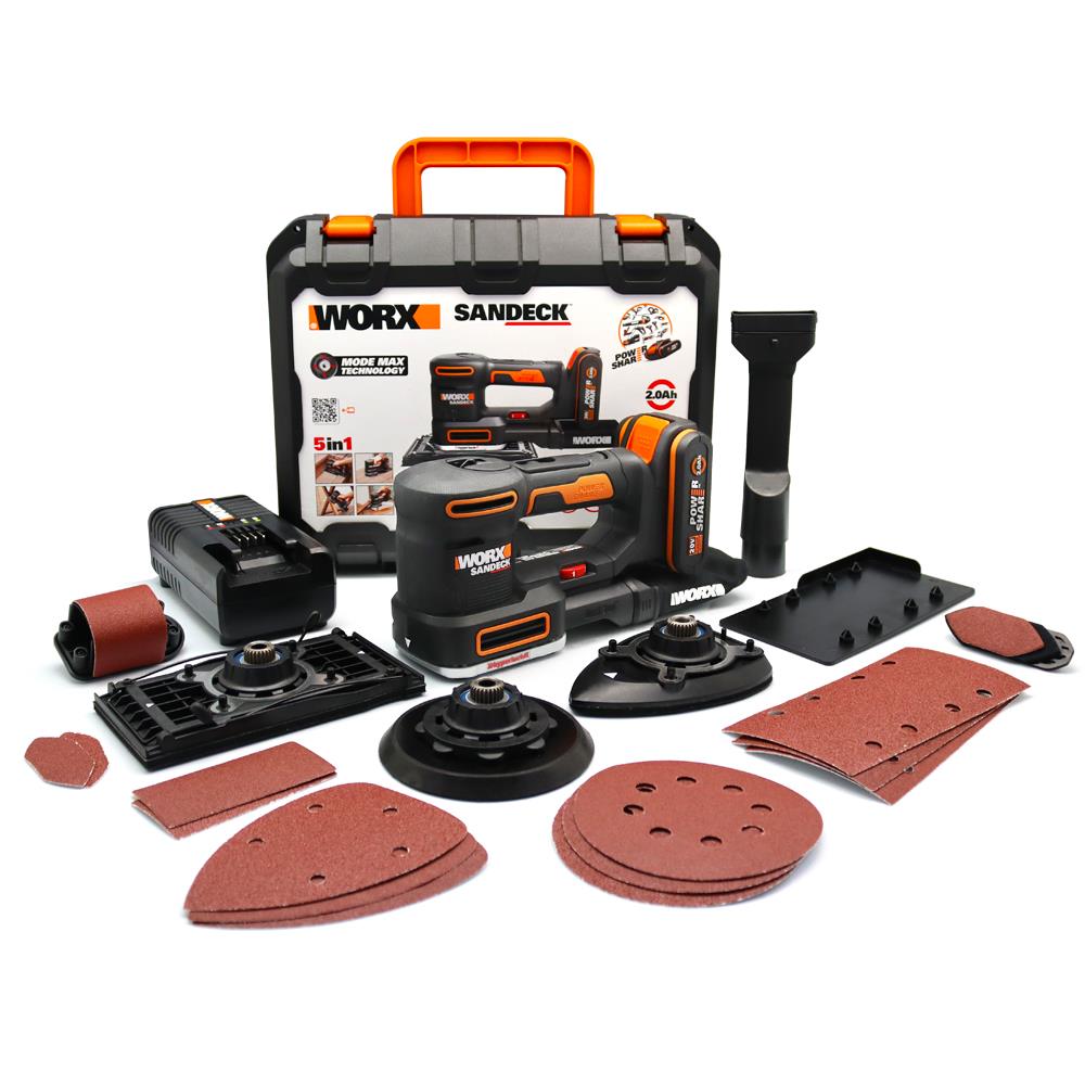 WORX WX820 20Volt 2.0Ah. Li - ion Profesyonel Devir Ayarlı Çok Amaçlı Şarjlı Zımpara - Onivias