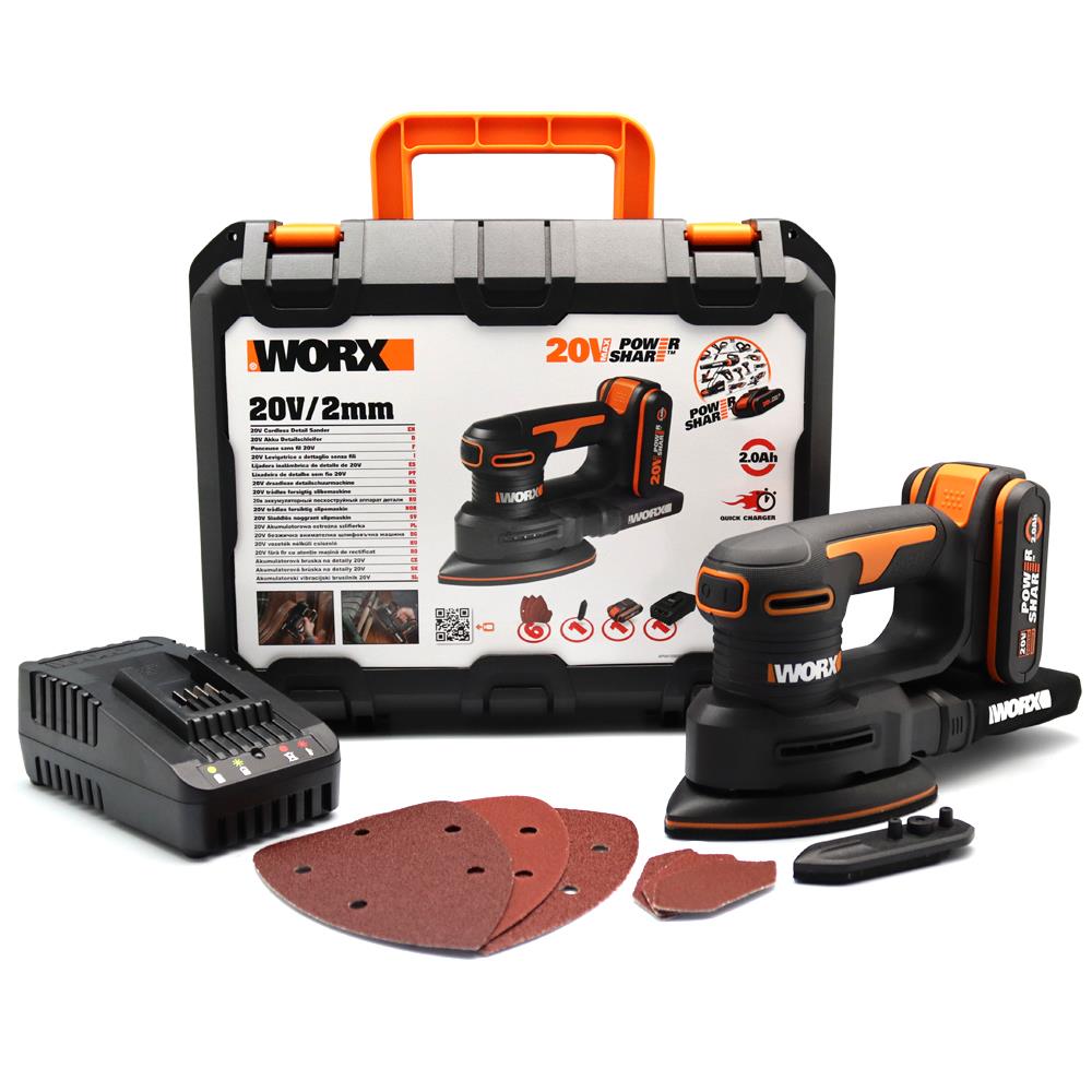 WORX WX822 20Volt 2.0Ah. Li - ion Şarjlı Profesyonel Üçgen Mouse Zımpara - Onivias