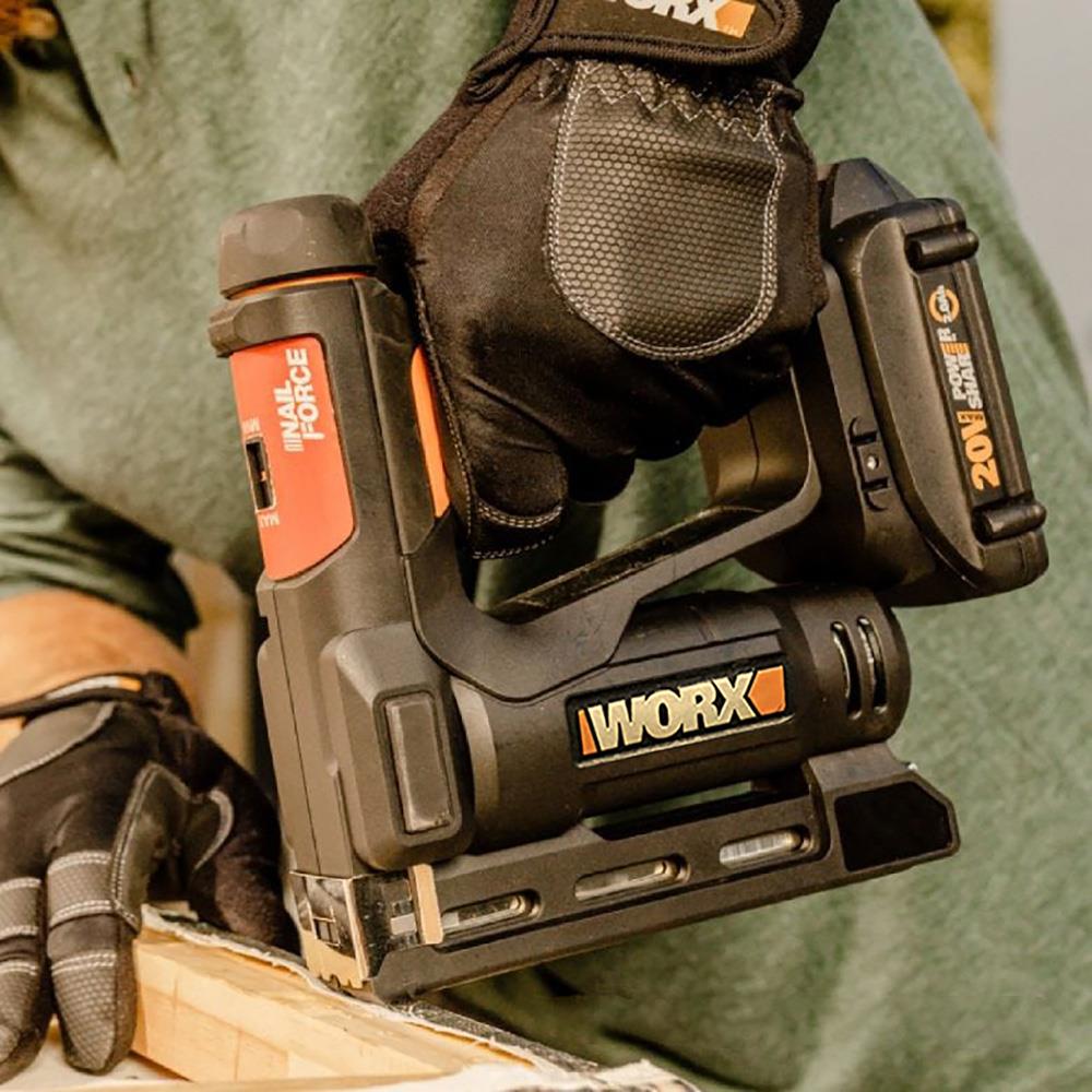WORX WX843 20Volt/2.0Ah. Li - ion Şarjlı Profesyonel 6 - 14mm Zımba ve 15mm Çivi Çakma + 3500 adet Yedek Zımba ve Çivi - Onivias