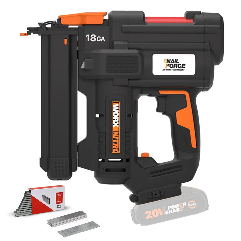 WORX WX844.9 20Volt 16 - 40mm Profesyonel Şarjlı Zımba Makinesi + 2700 Adet Yedek Zımba (Akü Dahil Değildir) - Onivias