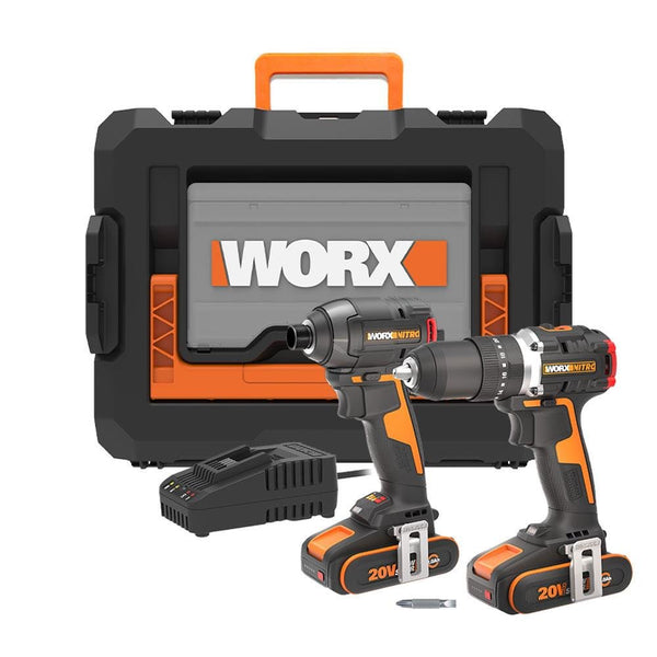 Worx WX925 20Volt/2.0Ah Li - ion Çift Akülü Kömürsüz Profesyonel Darbeli Matkap+WX265 Kömürsüz Darbeli Tornavida Kombo Set - Onivias
